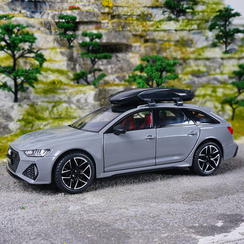 金丽方1:24奥廸RS6 Avant 瓦罐声光回力车玩具仿真合金车模型摆件
