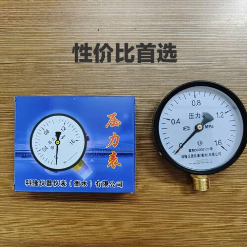 衡水压力表Y-100水压表气压表径向一次性打压表消防1.6mpa铁接头