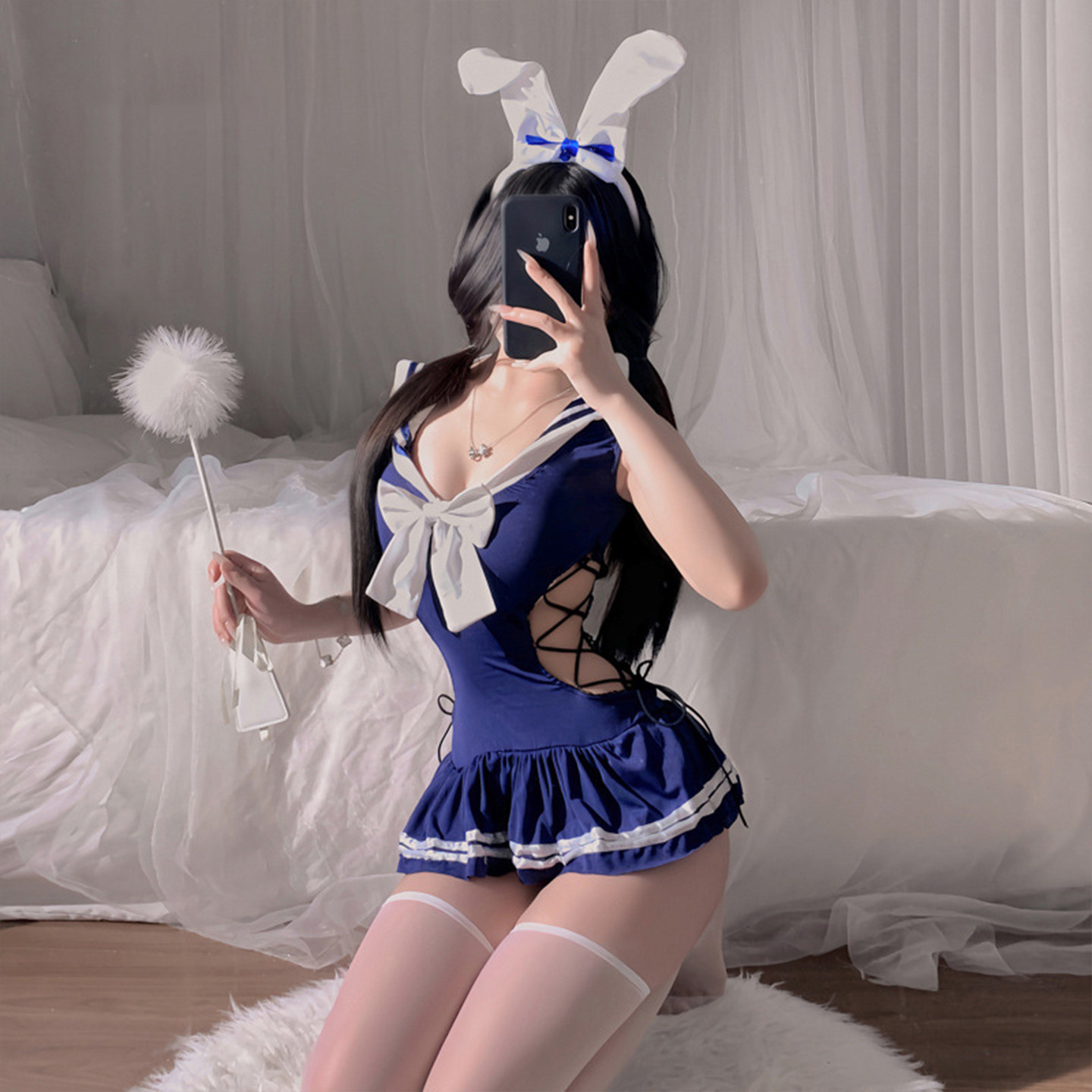 性感套装辣妹胖mm情调制服jk大码角色扮演服大尺度镂空情趣连体衣