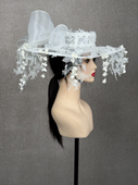 美高原创复古蕾丝手工铃兰流苏新娘礼帽婚纱配饰旅拍样片影楼摄影
