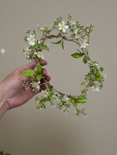 美高原创森系小清新仿真花环新娘头饰品造型旅拍影楼样片写真跟妆