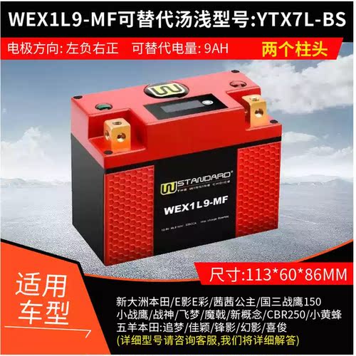 雅马哈R3 R25 MT03 CM300 GTZ8V YTZ8V汤浅摩托车电瓶12vW锂电池