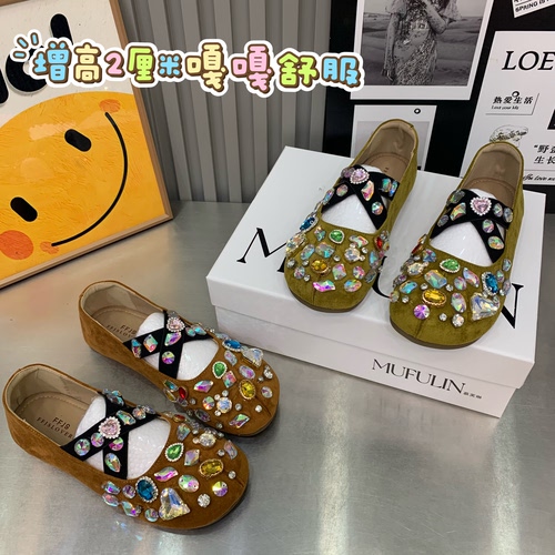 H9616/17欧洲站2026秋季新款水钻平底女潮休闲鞋软底豆豆鞋