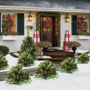 仿真松针装 饰品 饰节日布置 户外庭院圣诞装 75CM地插圣诞树套餐