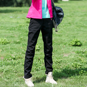 户外软壳冲锋裤 秋冬 防风防水保暖登山长裤 女抓绒女长裤 加厚抓绒裤