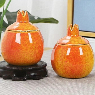 水果茶叶密封罐陶瓷便携礼盒家用中式复古风茶罐桌面摆件客厅装饰