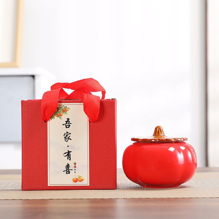 柿柿如意陶瓷便携红茶结婚喜糖