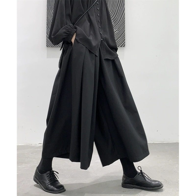 暗黑小众风简约宽松阔腿裤女小众设计款休闲裤春夏新款情侣裙裤潮,女装/女士精品,休闲裤,淘宝优惠券,粉丝福利购,淘宝优惠卷