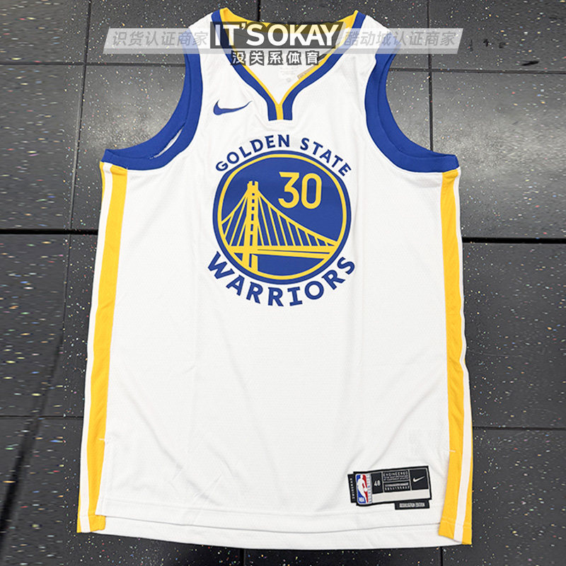 Nike耐克NBA勇士队库里30号男SW球迷版篮球速干球衣T恤DN2077-100