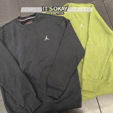 JORDAN男子圆领保暖刺绣针织休闲春秋薄绒套头衫运动卫衣FJ7777