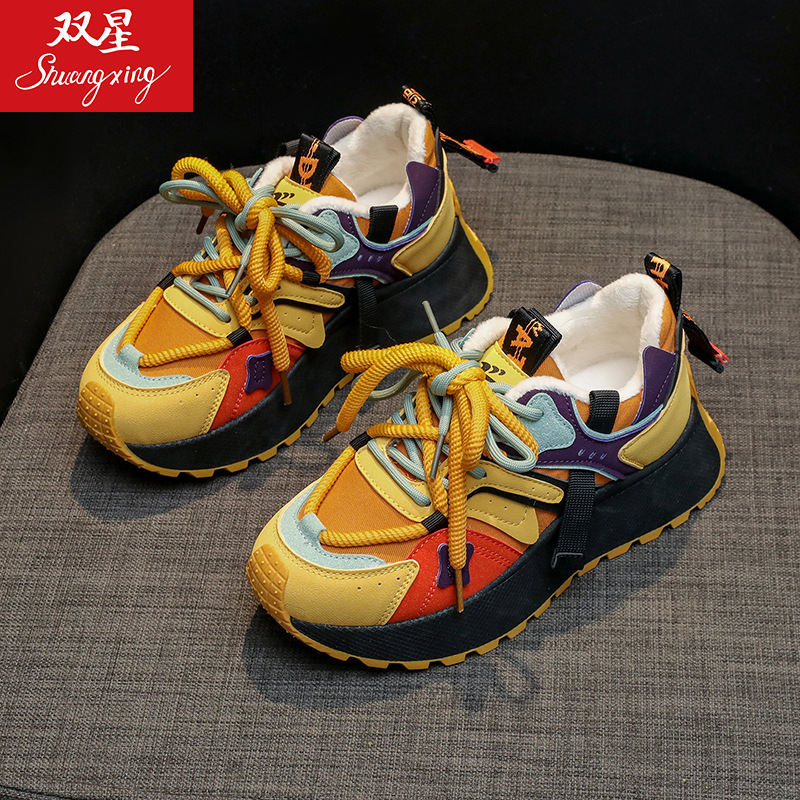 2025冬季小众加绒加厚老爹鞋42