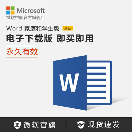 Microsoft/微软 Word 家庭和学生版 电子下载版