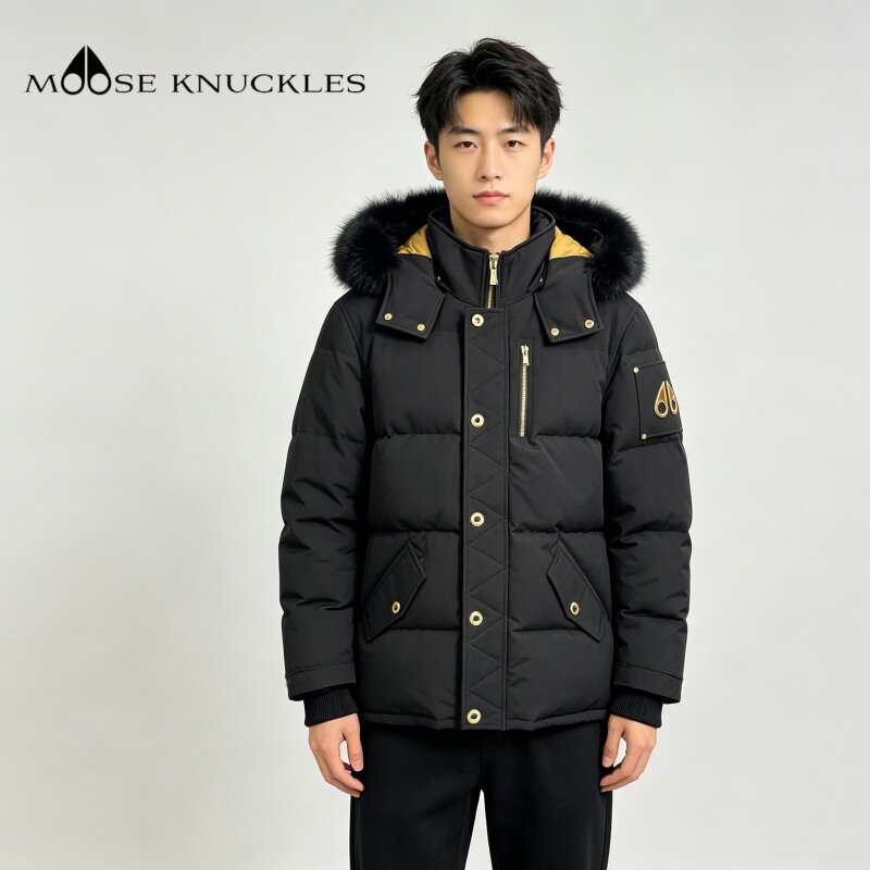 加拿大MOOSE KNUCKLES 金剪刀连帽羽绒服男女款 3Q毛领保暖外套