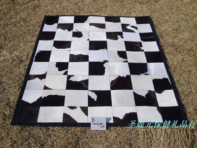 拼块酒吧样板间会所奶牛皮地毯