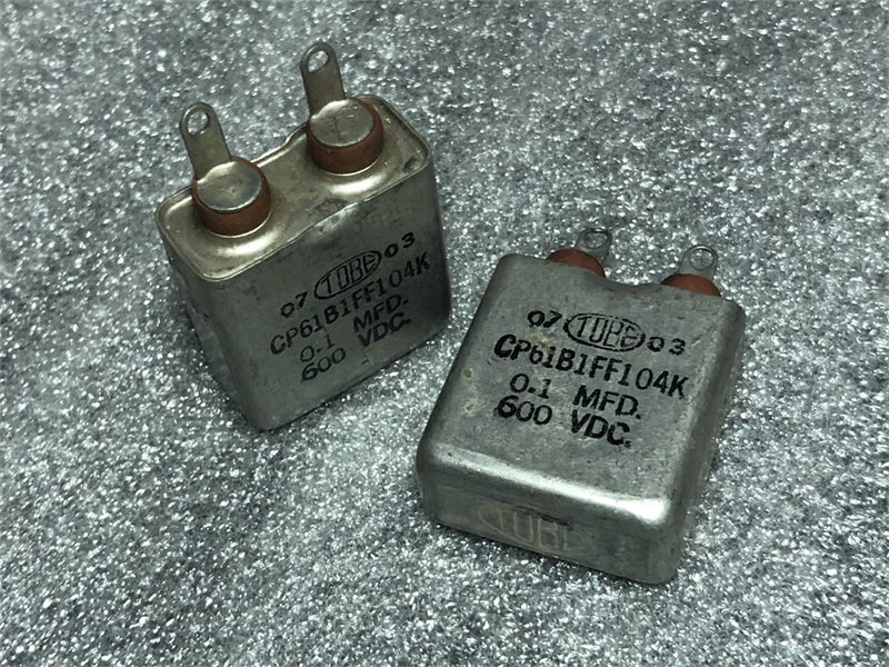 古董美国TOBE CP61B1FF104K 0.1UF600V 铜壳胆机耦合油浸电容