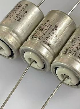 全新 MALLORY摩罗利235系 570UF 代 560UF 25V 铜脚发烧音频电容