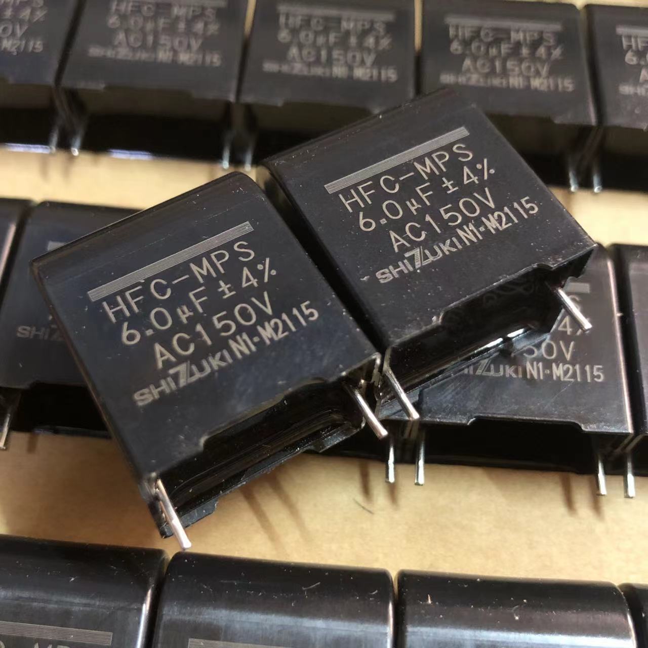 原盒日本SHIZUKI 秋田指月HFC-MPS 6UF 150V AC 风扇电机启动电容