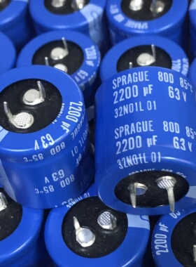 全新 美国SPRAGUE思碧 80D系列 2200UF 63V 发烧胆机音频滤波电容