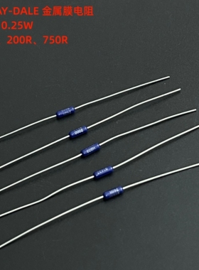 VISHAY-DALE 金属膜电阻 1/4W 0.25W 120R 200R 750R 1%高精 铜脚