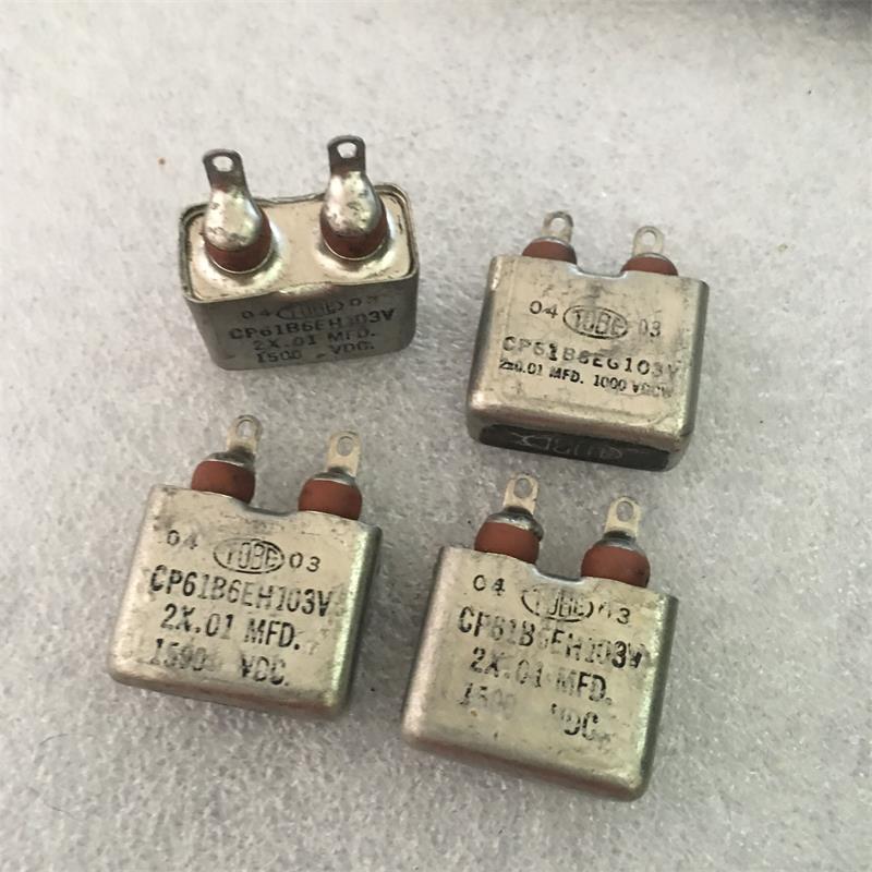 古董美国TOBE CP61B6EH103V 2× 0.01UF1000V 胆机耦合油浸电容
