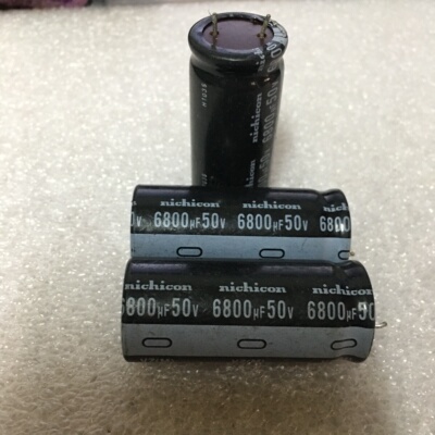 拆机 日本尼康nichicon 6800UF 50V 老款电木头封音频滤波电容