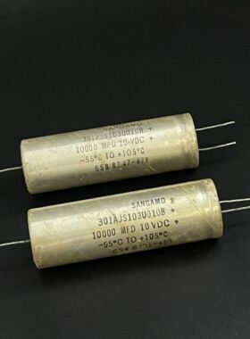 拆机美国 山姆SANGAMO 301AJS系 10000UF 10V 发烧阴极电解电容