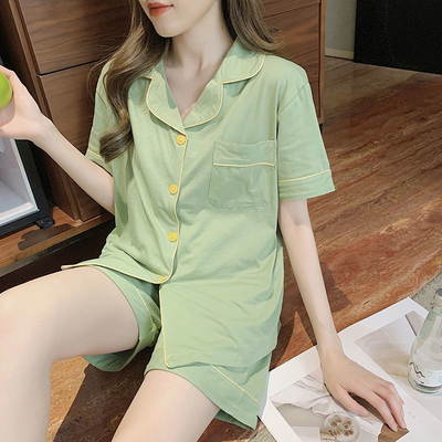 2025年新款睡衣女款夏季纯棉短袖短裤夏天少女生夏款女士家居服全