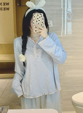 超柔绒~2025秋冬新款长袖德绒亲肤绒V领海岛绒家居服女韩版薄绒