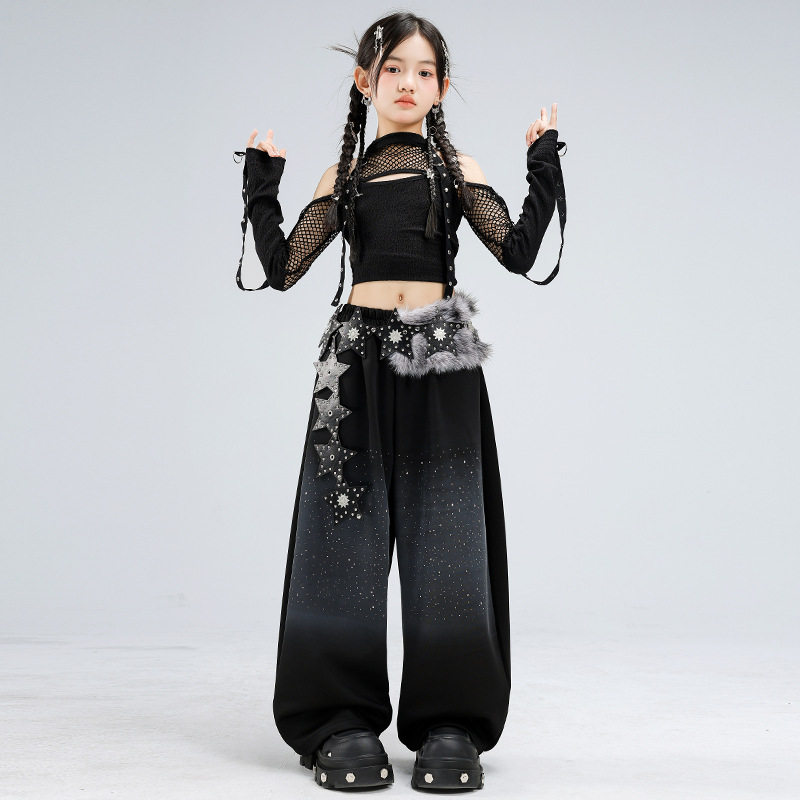 少儿爵士舞服装女童露脐网孔闪钻舞蹈服套装jazz女孩街舞表演服女,童装/婴儿装/亲子装,儿童演出服,淘宝优惠券,粉丝福利购,淘宝优惠卷