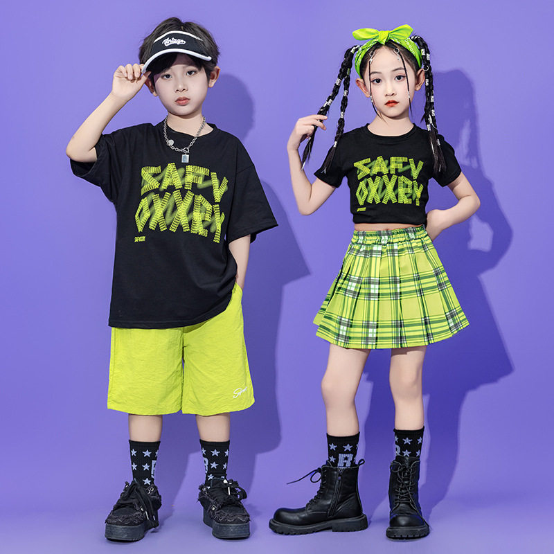 六一儿童演出服啦啦队小学生运动会开幕式服装黑色班服幼儿园舞蹈