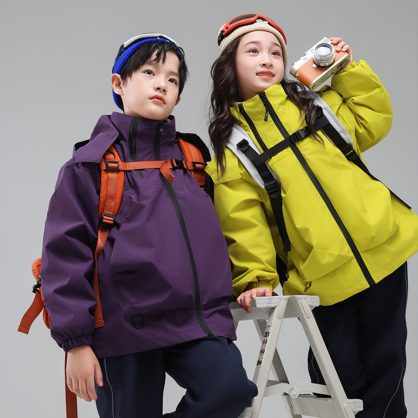 冲锋衣儿童套装三合一可脱卸