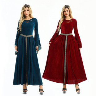 2025万圣节服装复古宫廷风欧洲农场平民文艺复兴连衣裙中世纪