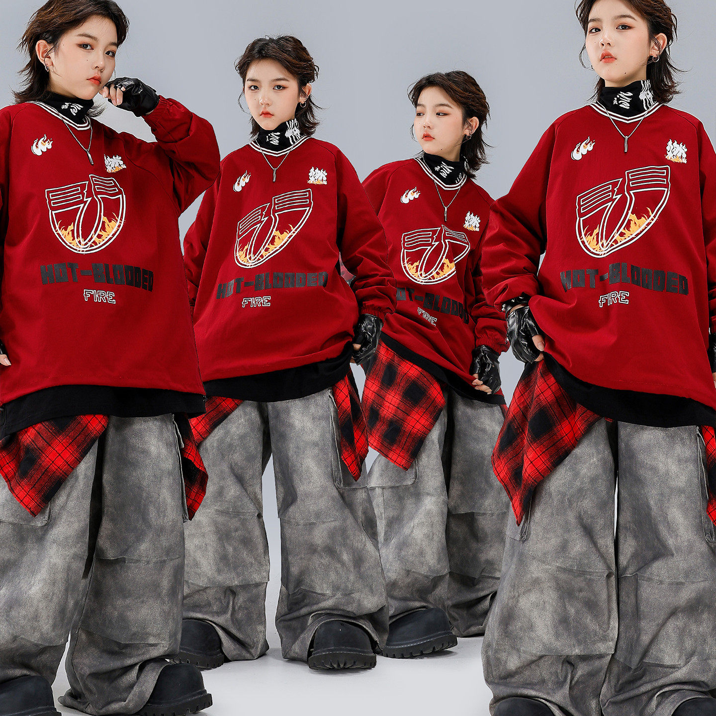 嘻哈童装潮牌街舞儿童潮服男童红色火燃套装hiphop男孩酷帅演出服,童装/婴儿装/亲子装,儿童演出服,淘宝优惠券,粉丝福利购,淘宝优惠卷