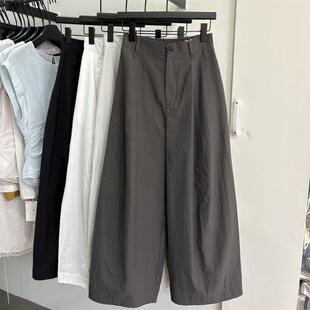 休闲裤女2026春夏季韩版新款高腰显瘦百搭宽松纯色直筒阔腿长裤子