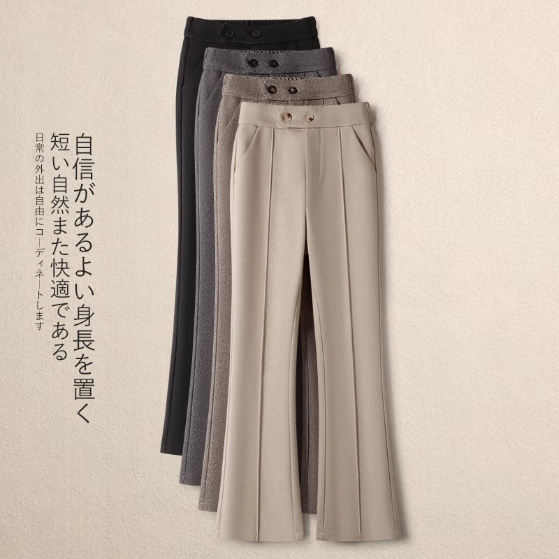 加绒毛呢裤女秋冬2025新款松