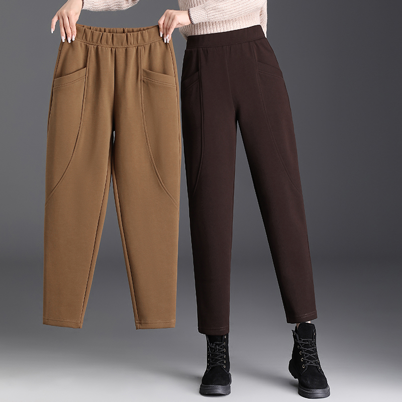 九分萝卜裤加绒大码宽松休闲女裤