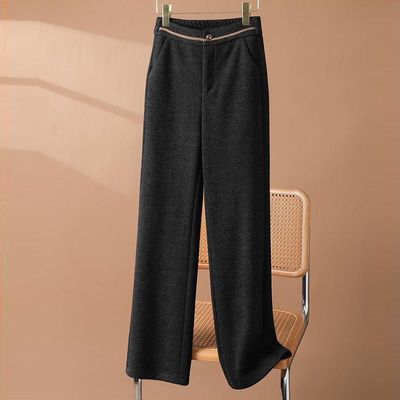 垂感裤子女秋冬款加厚羊毛呢糯米