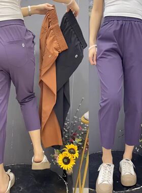 欧货速干女士八分裤夏季薄款