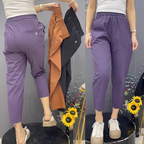 欧货速干女士八分裤夏季薄款