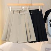 短裤 大码 微胖mm洋气遮肉显瘦裙裤 高腰阔腿宽松外穿西装 女夏装 新款