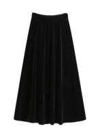 Large-sized 2026 autumn/winter new high-waisted A-line velvet half skirt for chubby girls, elastic and tight waist slimming long skirt thumbnail 7