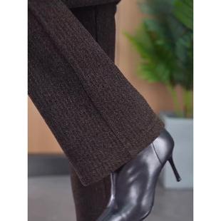 中年妈妈棉裤 2026春秋款 子特厚羊羔绒女裤 加绒裤 咖色微喇女士冬季