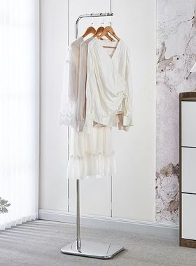 服装店T型挂衣帽中岛展示架不锈钢落地架正挂陈列架女装店展示架
