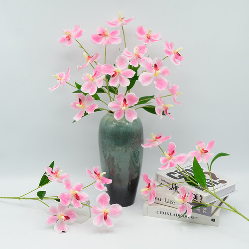 仿真花婚庆花材5头3D打印万代兰单枝手工diy花艺装饰园艺景观造型