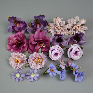 仿真花材料包D款少数民族头饰簪花DIY制作花盒套装配花学士帽装饰