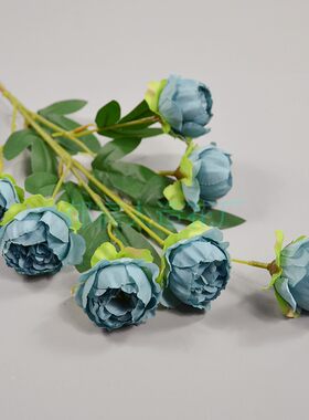 7头玲珑牡丹仿真绢花商场专柜diy