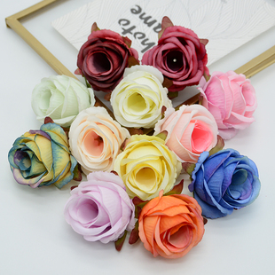 仿真复古小玫瑰花朵遮阳帽博士帽手工装饰古风汉服头饰簪花配饰