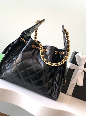 25bag小香风hobo小号嬉皮包女真皮菱格单肩链条抽绳水桶包腋下包