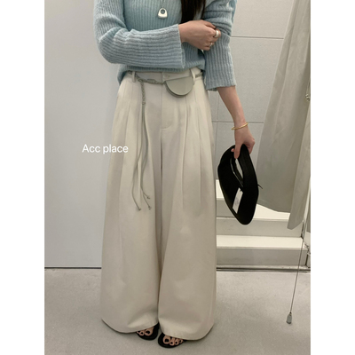 ACC.JD焦点-26年春款韩系百搭简约阔腿休闲裤(配腰带)YS3-8110