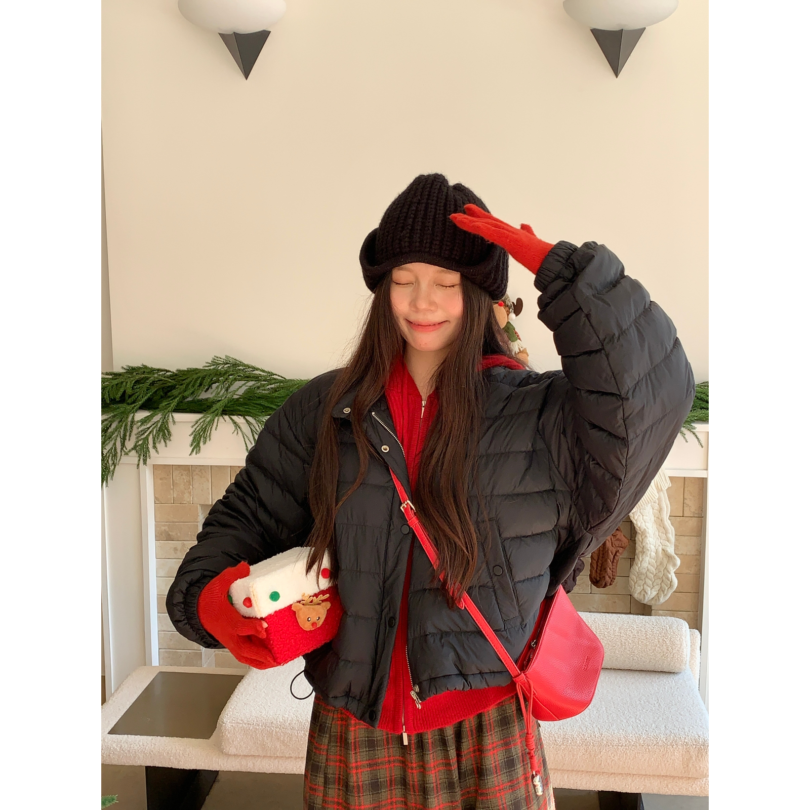 AM 韩系龟背小排骨天花板 云朵显瘦保暖小个子90白鸭绒羽绒服5861